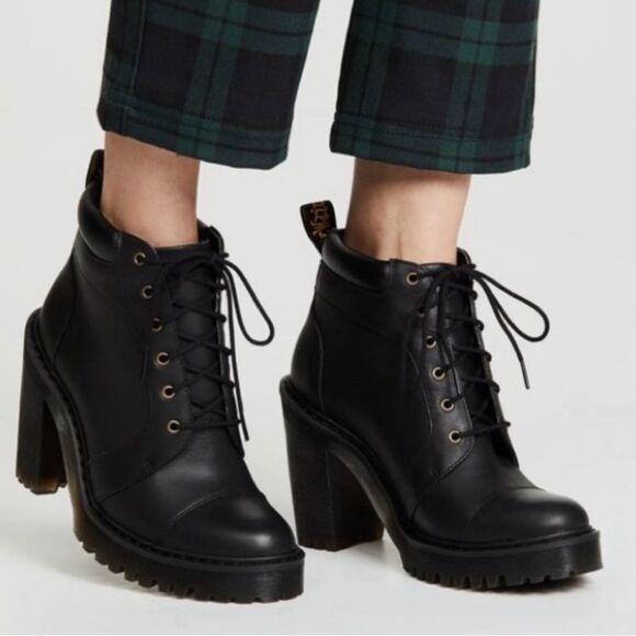 ♥️ Dr. Martens Averil Black Leather Heeled
Platform Boot Women Sz 8 Chunky - Picture 7 of 16